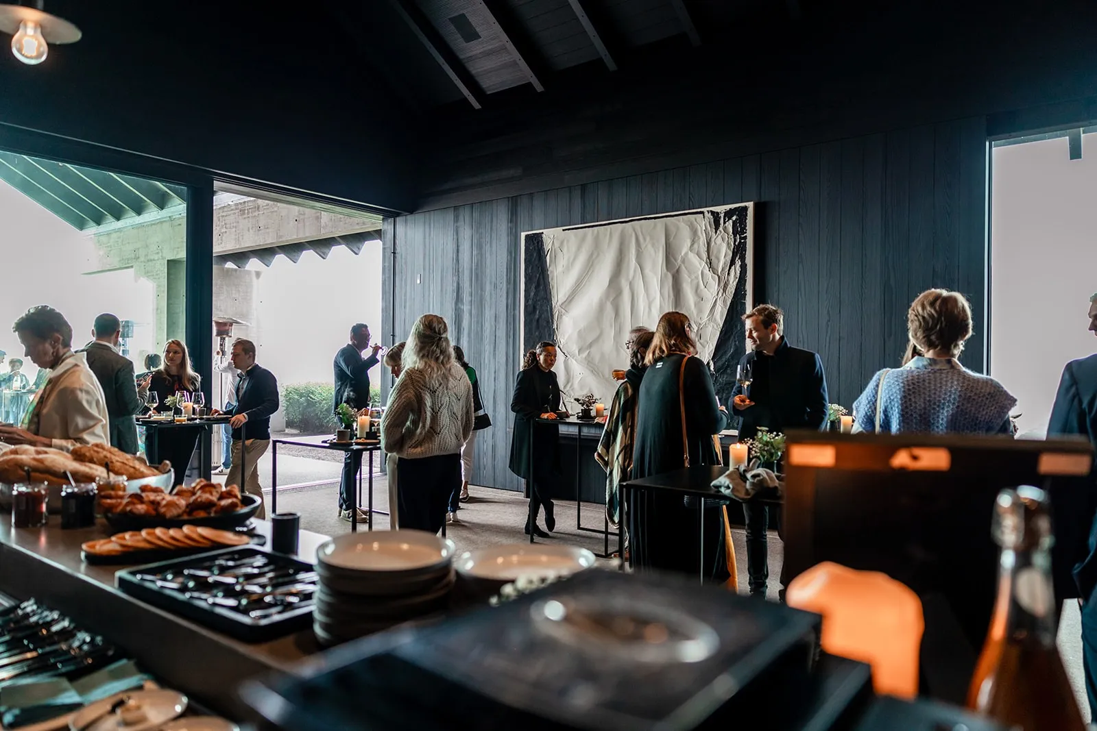 Gasten tijdens een bedrijfsevent verzorgd door d.ish